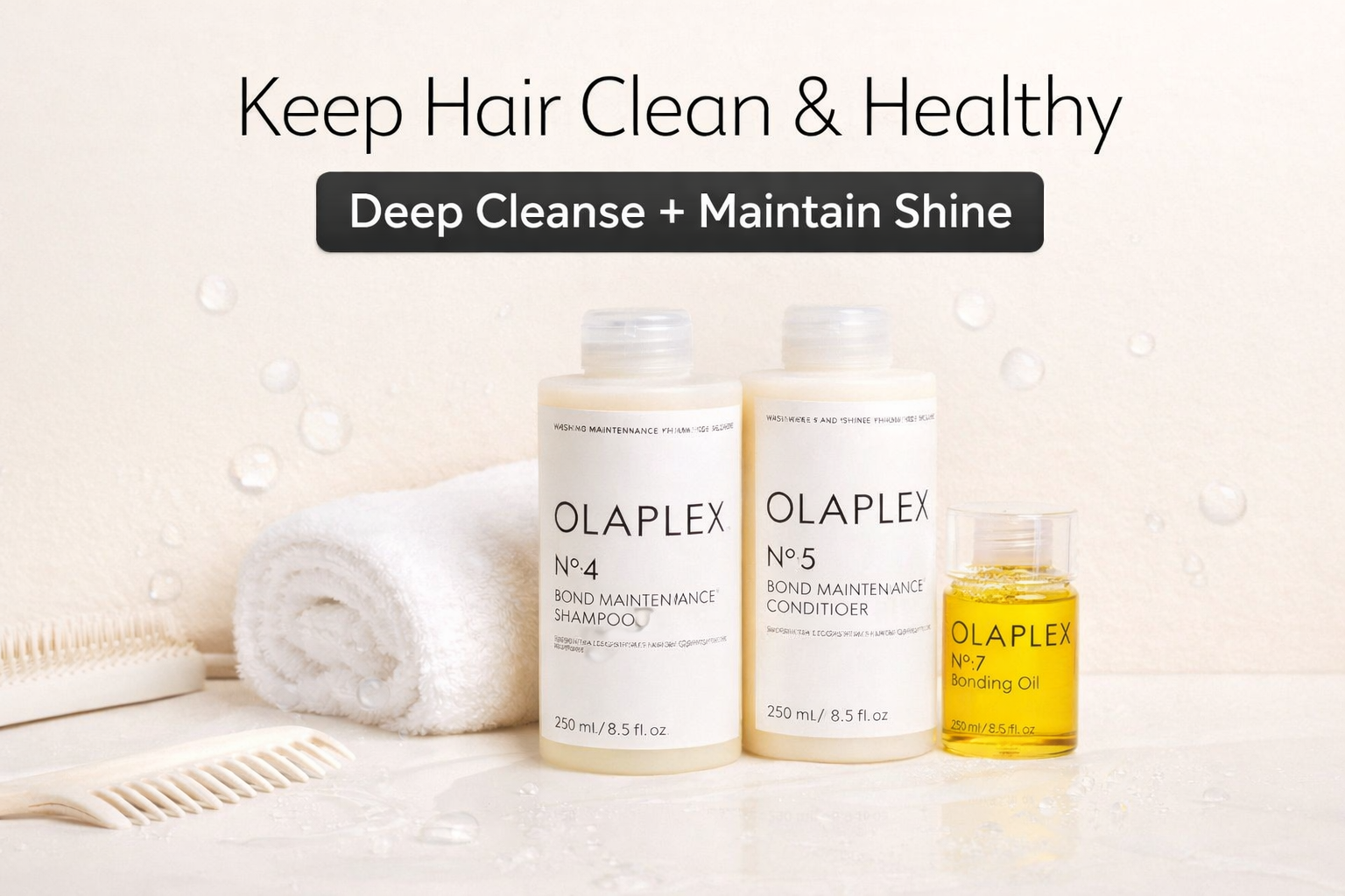 Clean Hair, Low Frizz: A Simple Wash-and-Maintain Routine With the Olaplex Wash & Shine Kit (No.4, No.5, No.7)